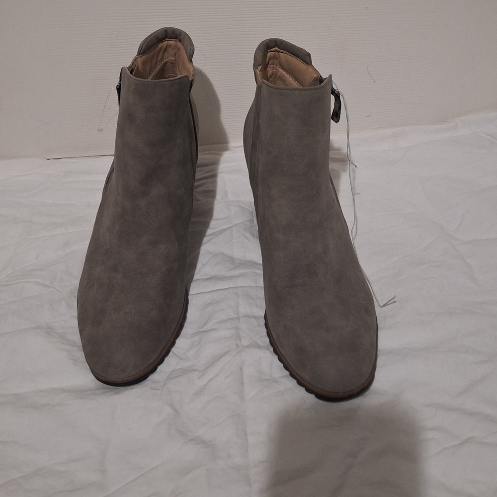 gentle souls Gray Suede Ankle Booties